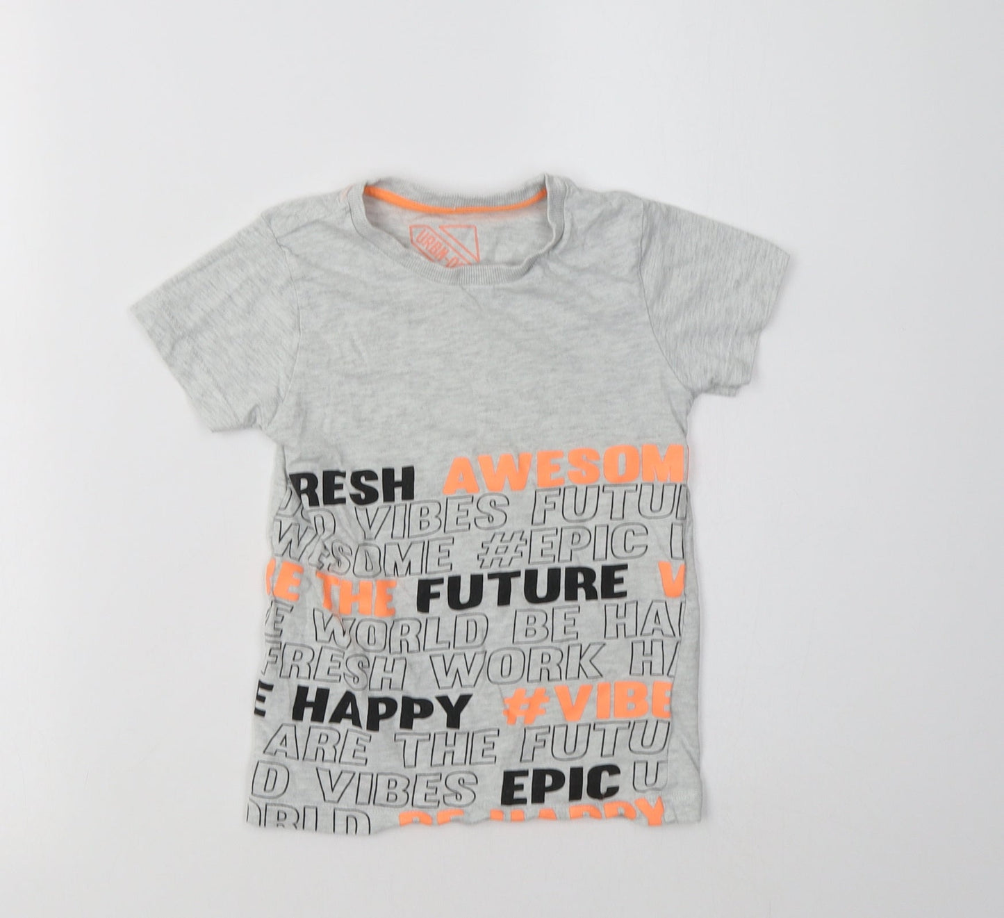 Matalan Boys Grey  Cotton Basic T-Shirt Size 5 Years Crew Neck
