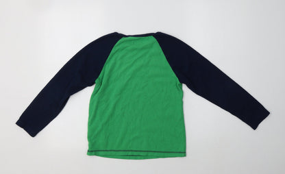 Studio Boys Green Colourblock Polyester Henley Sweatshirt Size 8-9 Years