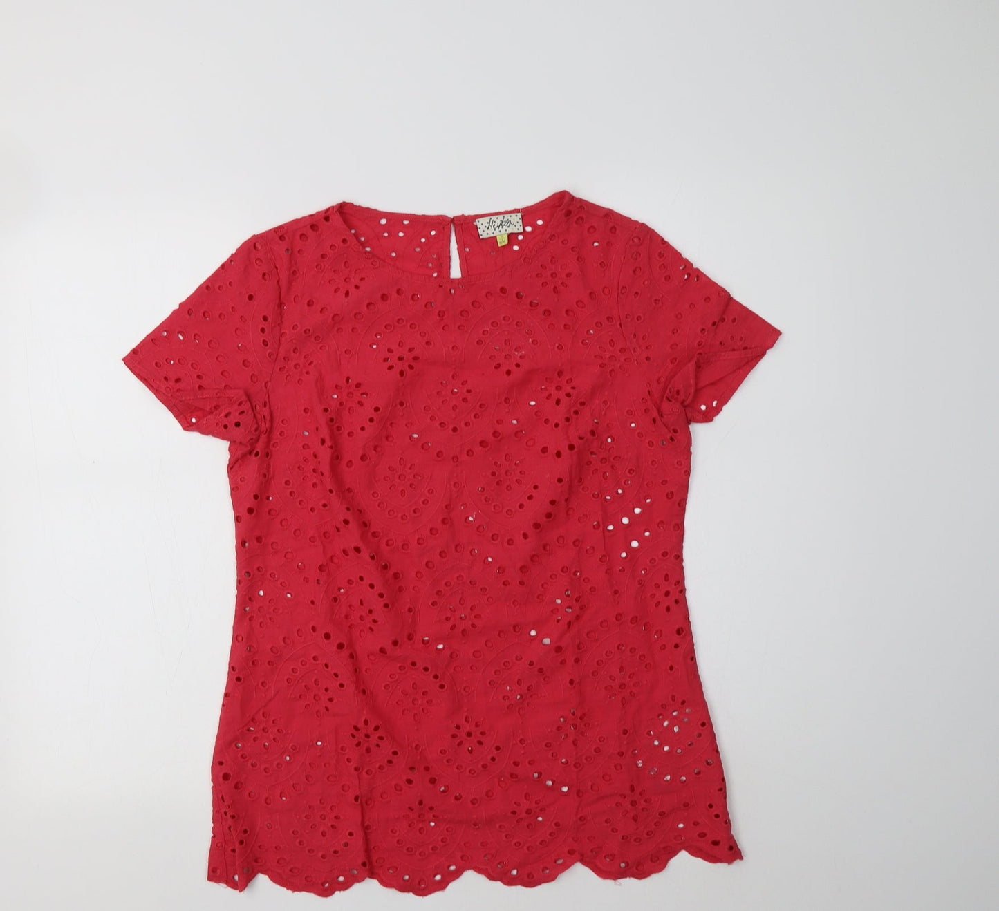 Hayton Womens Pink  Cotton Basic Blouse Size 10 Crew Neck