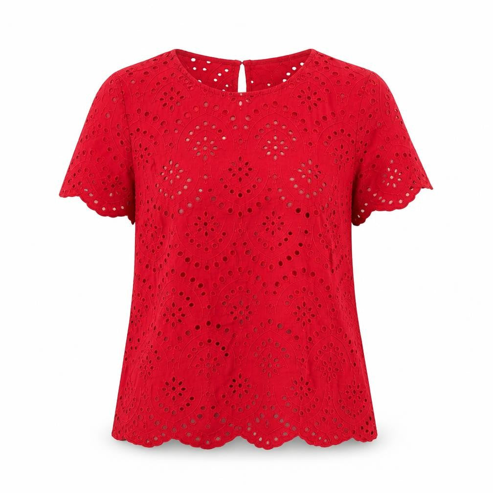 Hayton Womens Pink  Cotton Basic Blouse Size 10 Crew Neck