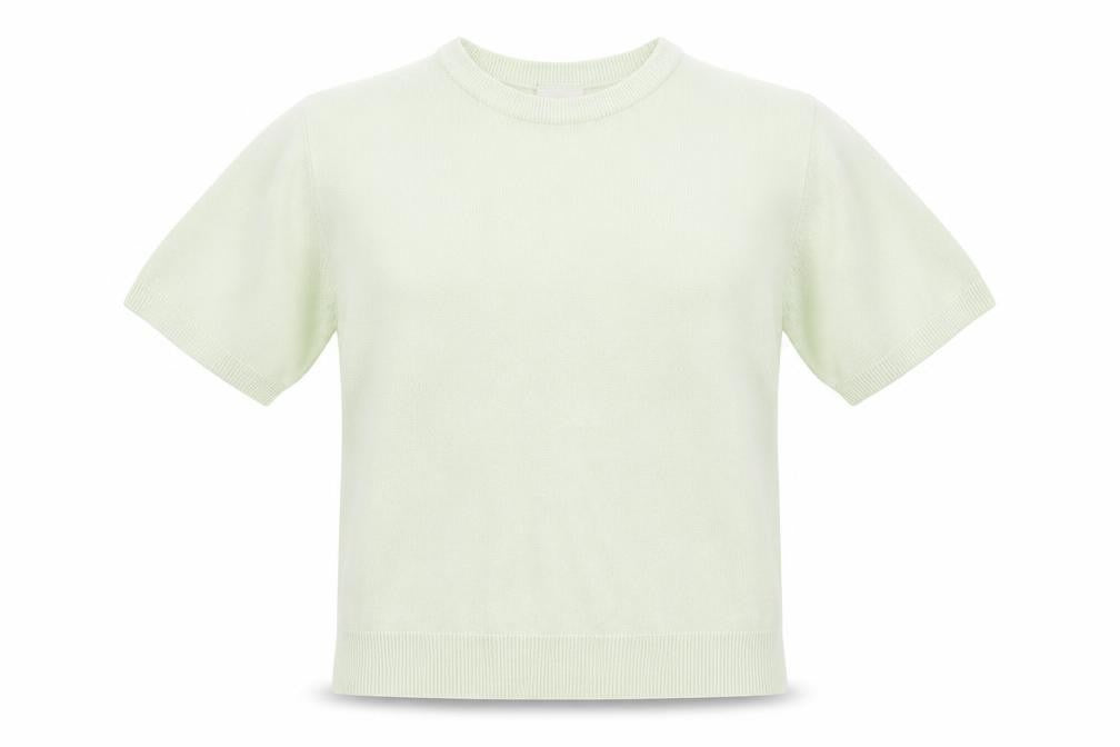 Essentials Womens Green Round Neck  Acrylic Pullover Jumper Size 10   - Pale green