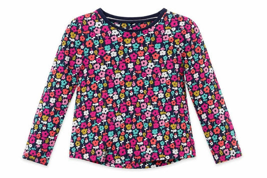 George Girls Blue Floral Cotton Basic Casual Size 3-4 Years Round Neck  - Pink Green Orange Blue White Flowers