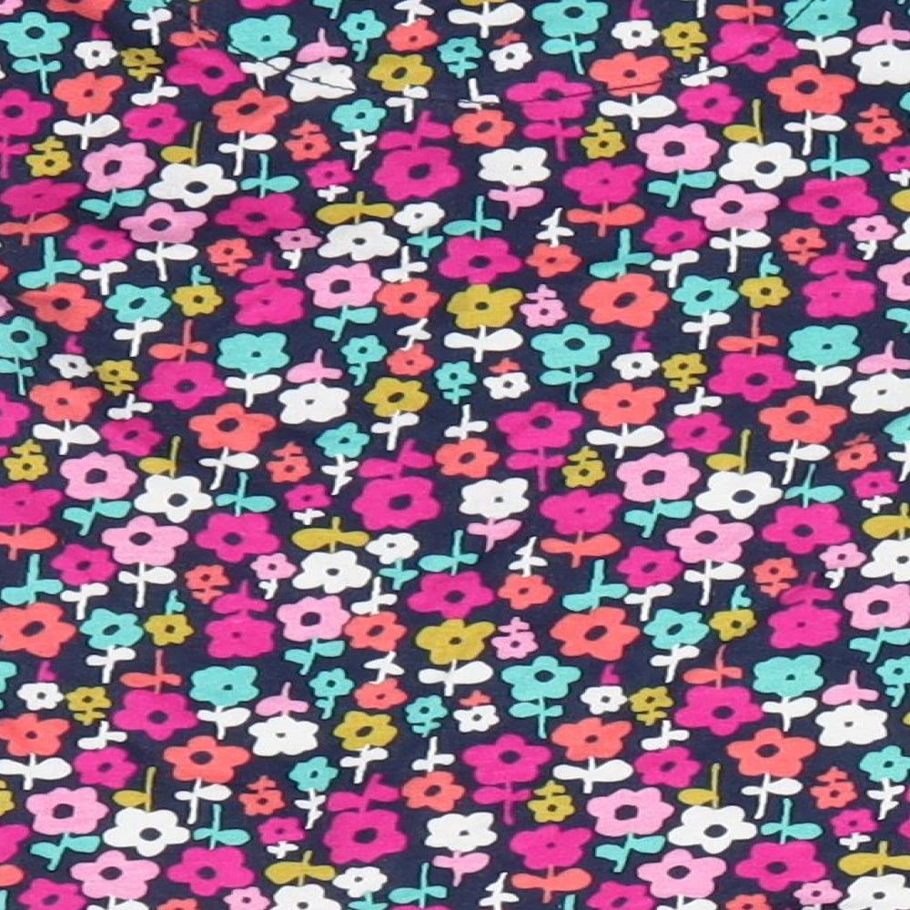 George Girls Blue Floral Cotton Basic Casual Size 3-4 Years Round Neck  - Pink Green Orange Blue White Flowers