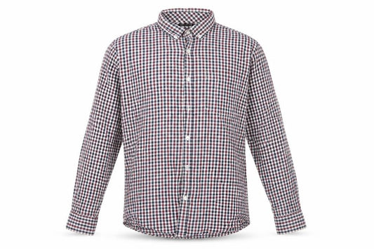 F&F Mens Blue Check Cotton  Button-Up Size M Collared  - Buttoned Collar Blue Brown White Checks