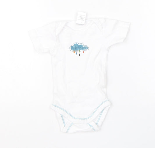 Lily & Dan Baby White  Cotton Babygrow One-Piece Size 0-3 Months