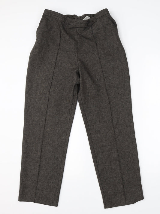 M&S Womens Grey  Polyester Dress Pants Trousers Size 12 L27 in Regular