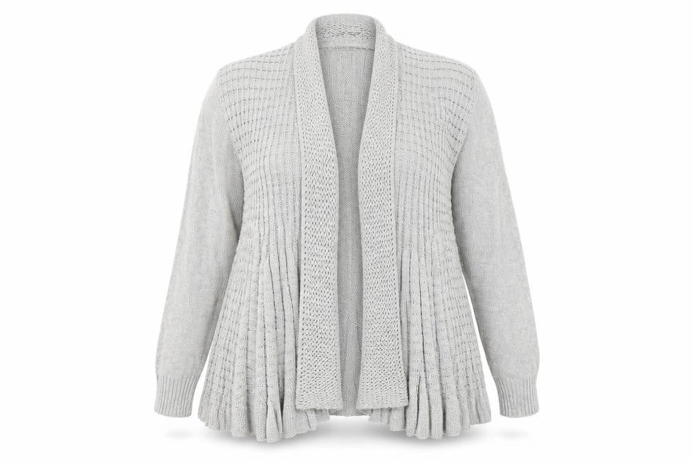 Remel Womens Grey Round Neck  Cotton Cardigan Jumper Size XL