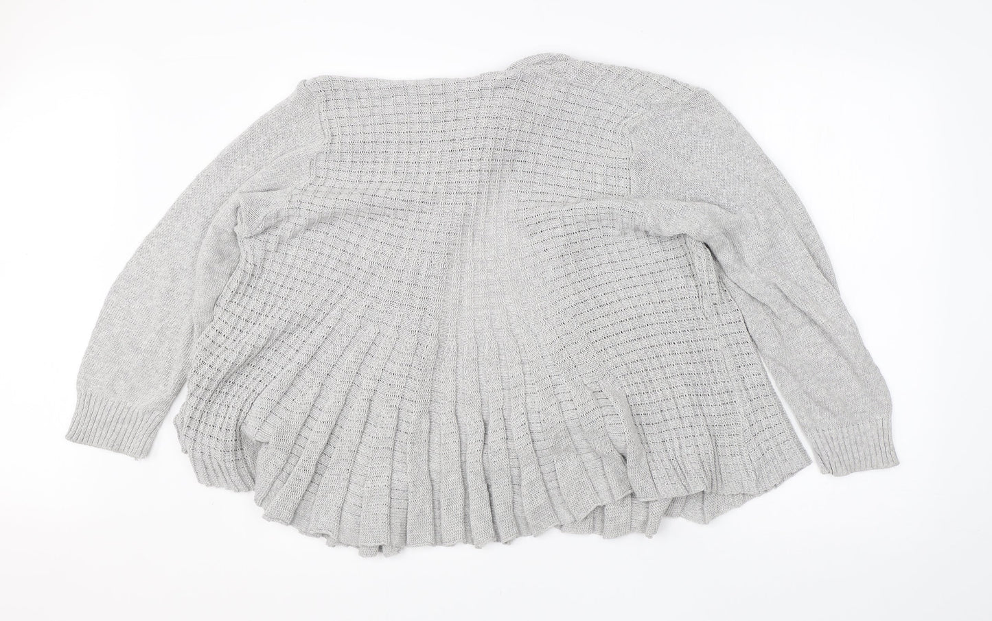 Remel Womens Grey Round Neck  Cotton Cardigan Jumper Size XL