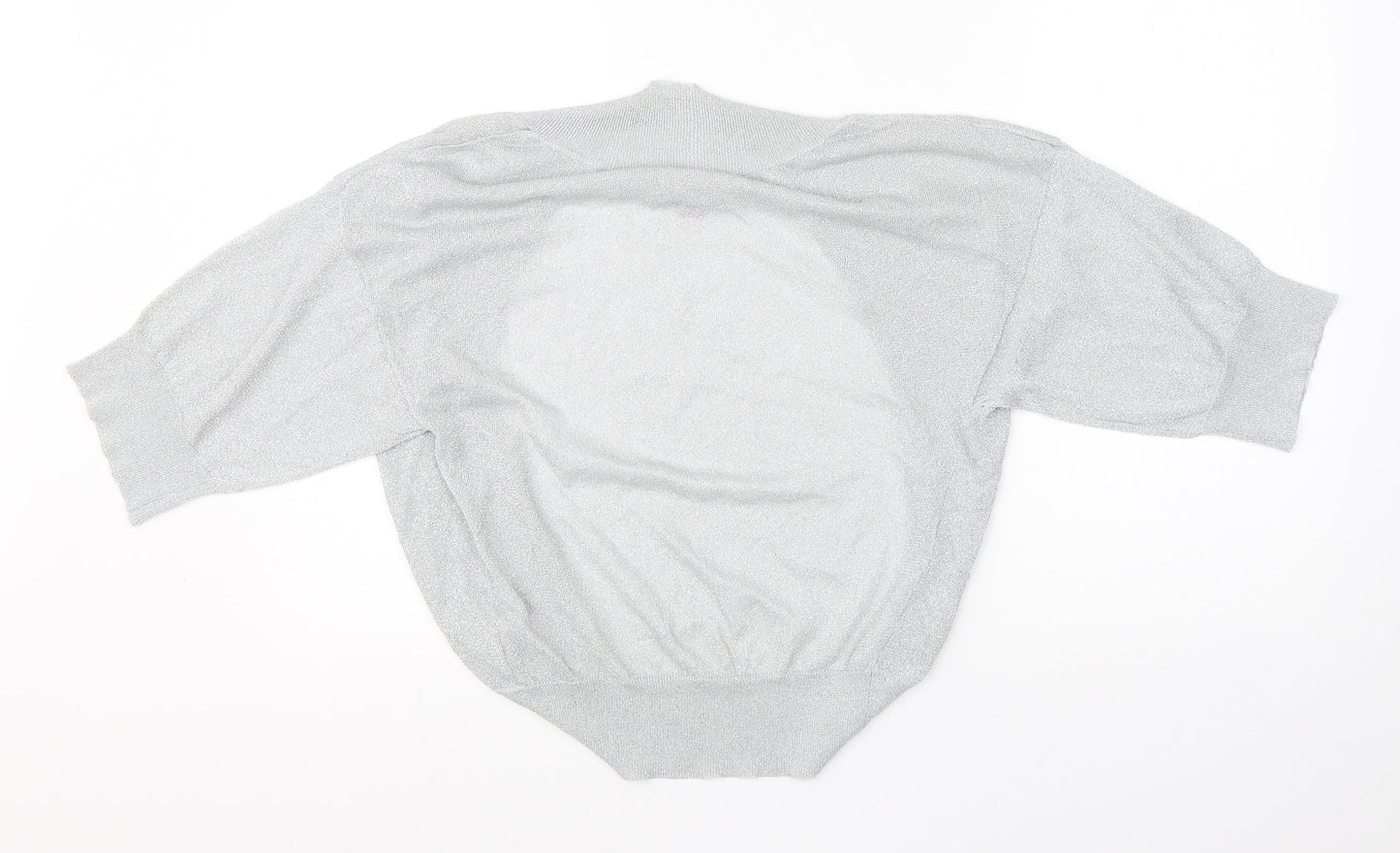 Monsoon Womens Grey  Viscose Basic Blouse Size 8 Round Neck