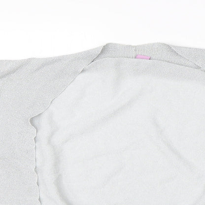 Monsoon Womens Grey  Viscose Basic Blouse Size 8 Round Neck