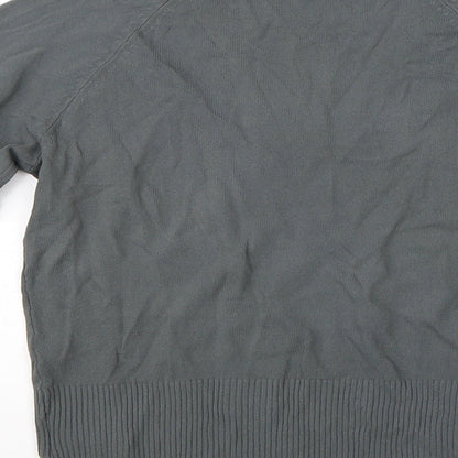 Liquid Womens Green V-Neck  Viscose Pullover Jumper Size M