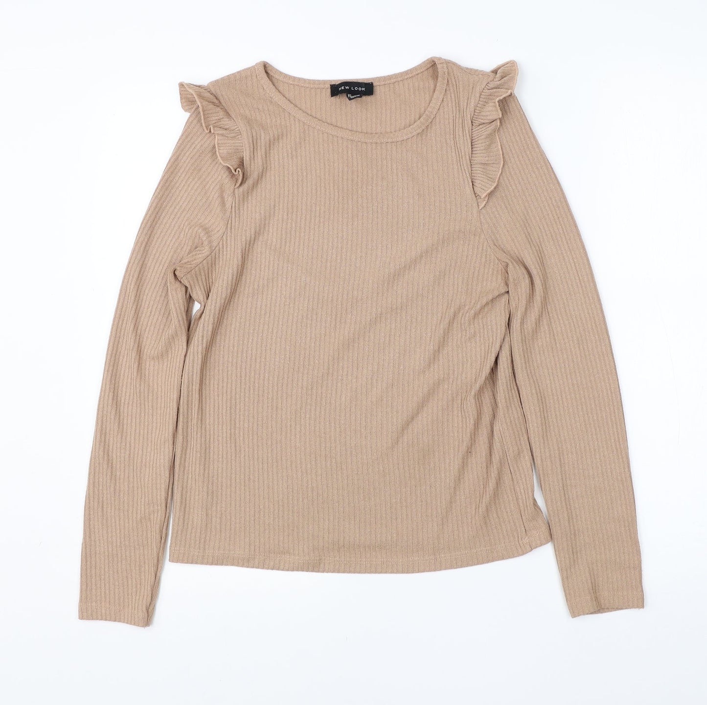 New Look Womens Brown Round Neck  Viscose Pullover Jumper Size 10