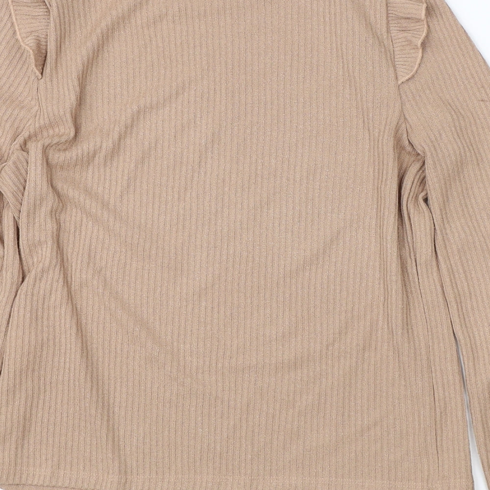 New Look Womens Brown Round Neck  Viscose Pullover Jumper Size 10