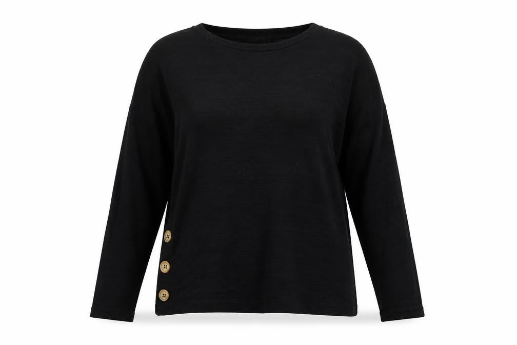 Stradivarius Womens Black Round Neck  Viscose Pullover Jumper Size S