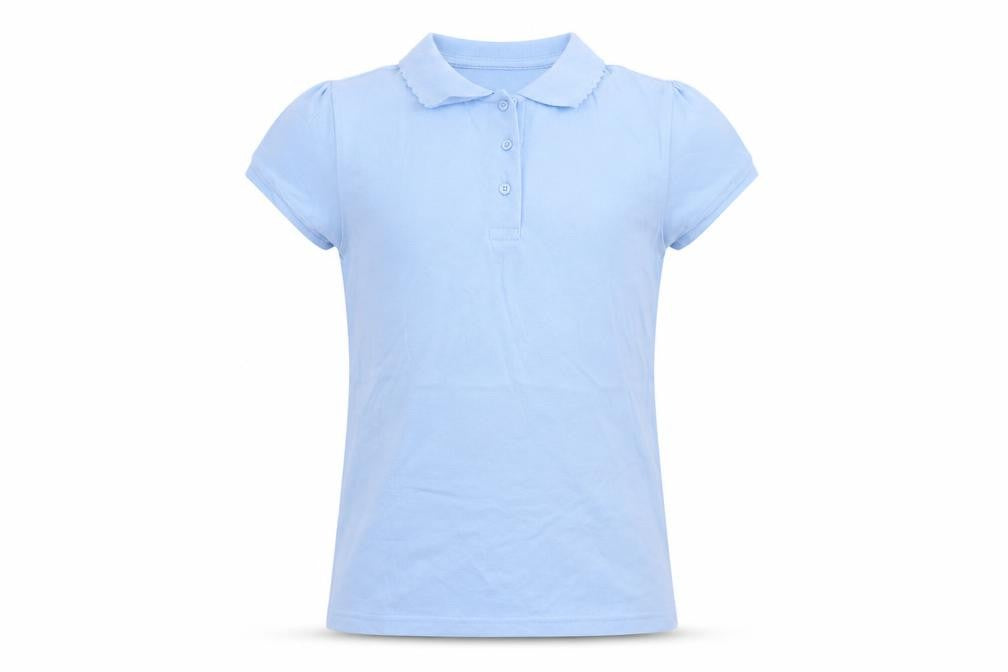 George Girls Blue  Cotton Basic Polo Size 10-11 Years Collared