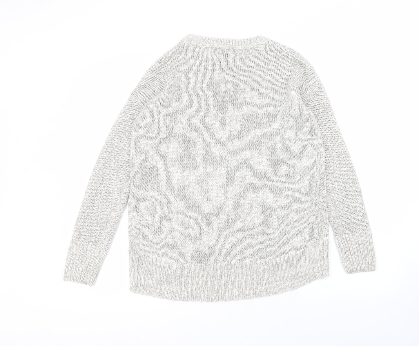 New Look Womens Grey Round Neck  Acrylic Pullover Jumper Size S