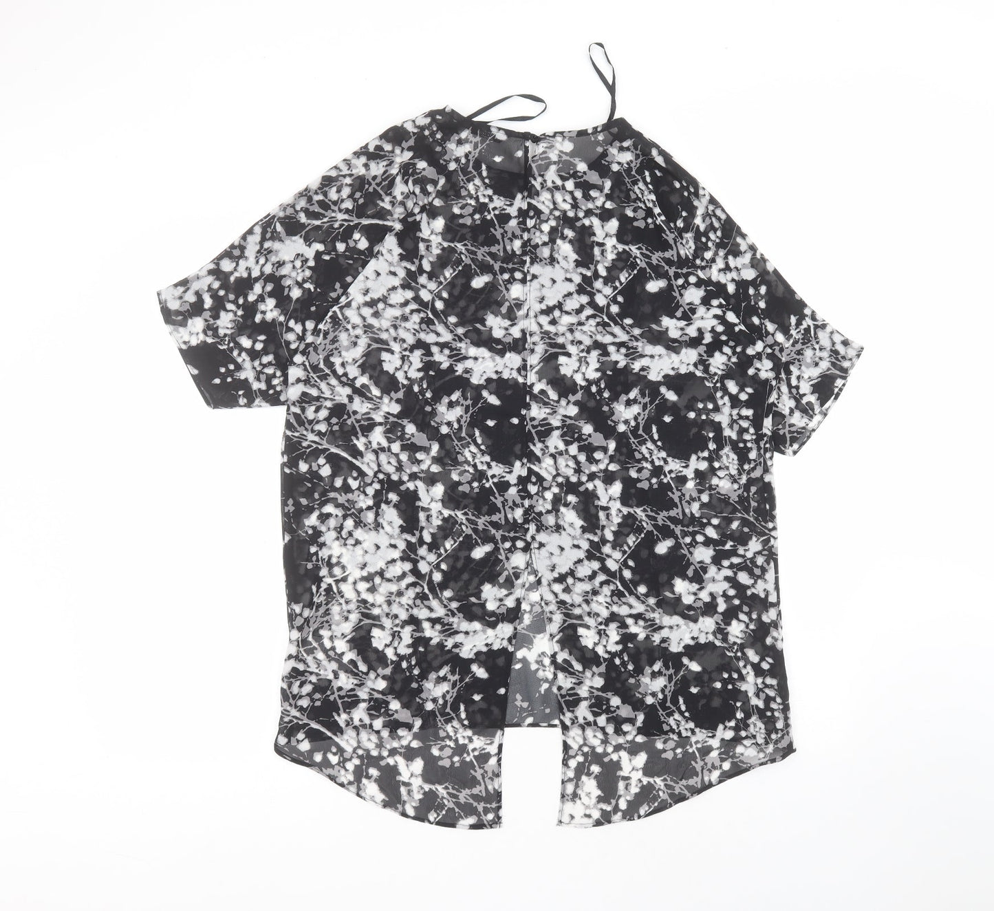 South Womens Black  Polyester Basic Blouse Size 12 Round Neck