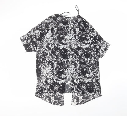 South Womens Black  Polyester Basic Blouse Size 12 Round Neck