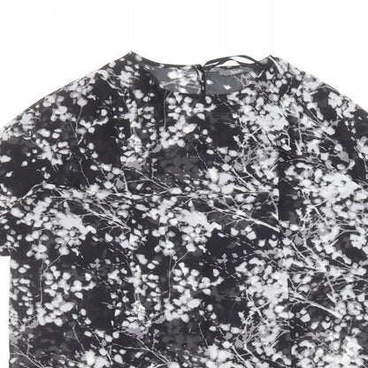 South Womens Black  Polyester Basic Blouse Size 12 Round Neck