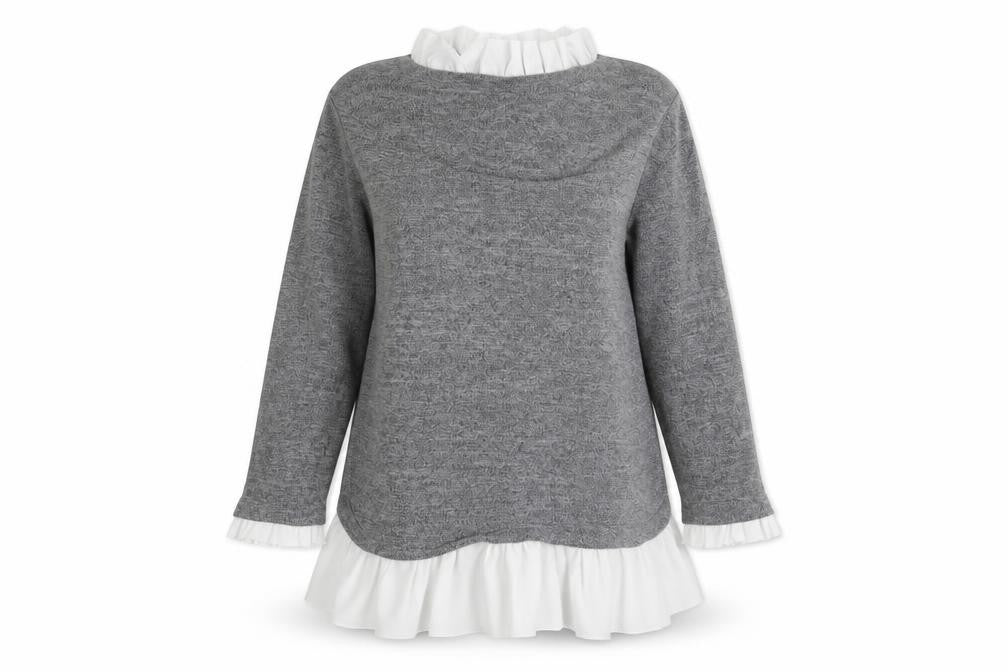 SheIn Womens Grey Round Neck  Cotton Pullover Jumper Size M