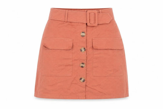 Primark Womens Orange  Cotton A-Line Skirt Size 8