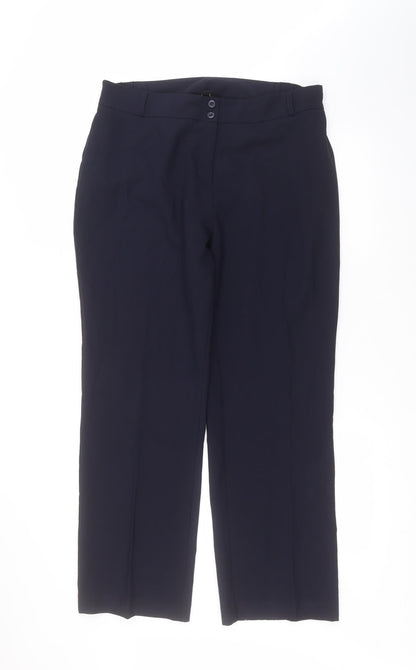 Capsule Womens Blue Polyester Trousers Size 18 L29 in Regular
