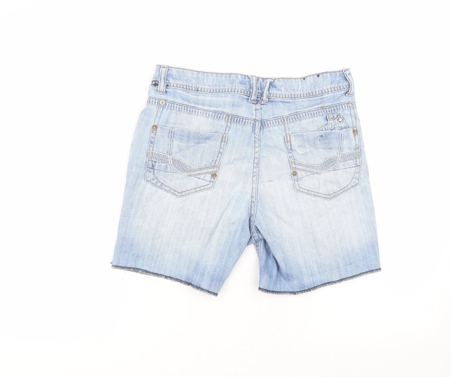 yesyes Womens Blue  Cotton Bermuda Shorts Size 8 L6 in Regular