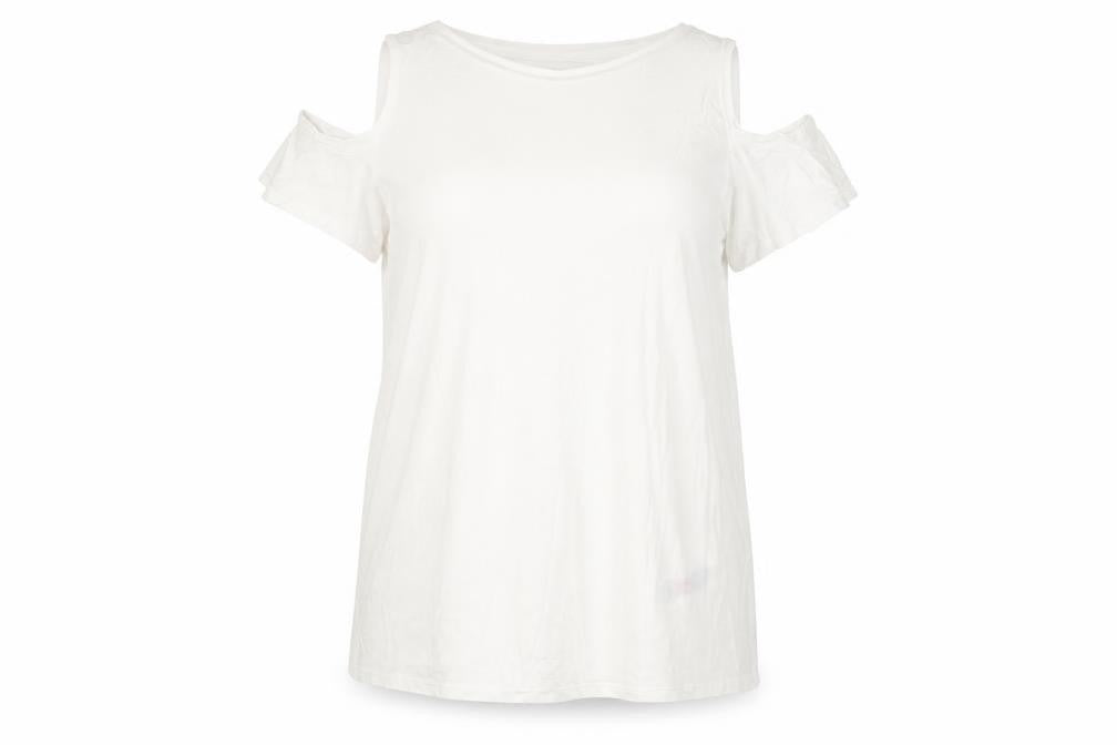 Capsule Womens White Viscose Basic T-Shirt Size 18 Round Neck