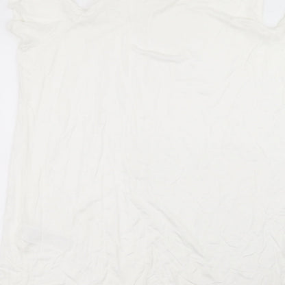 Capsule Womens White Viscose Basic T-Shirt Size 18 Round Neck