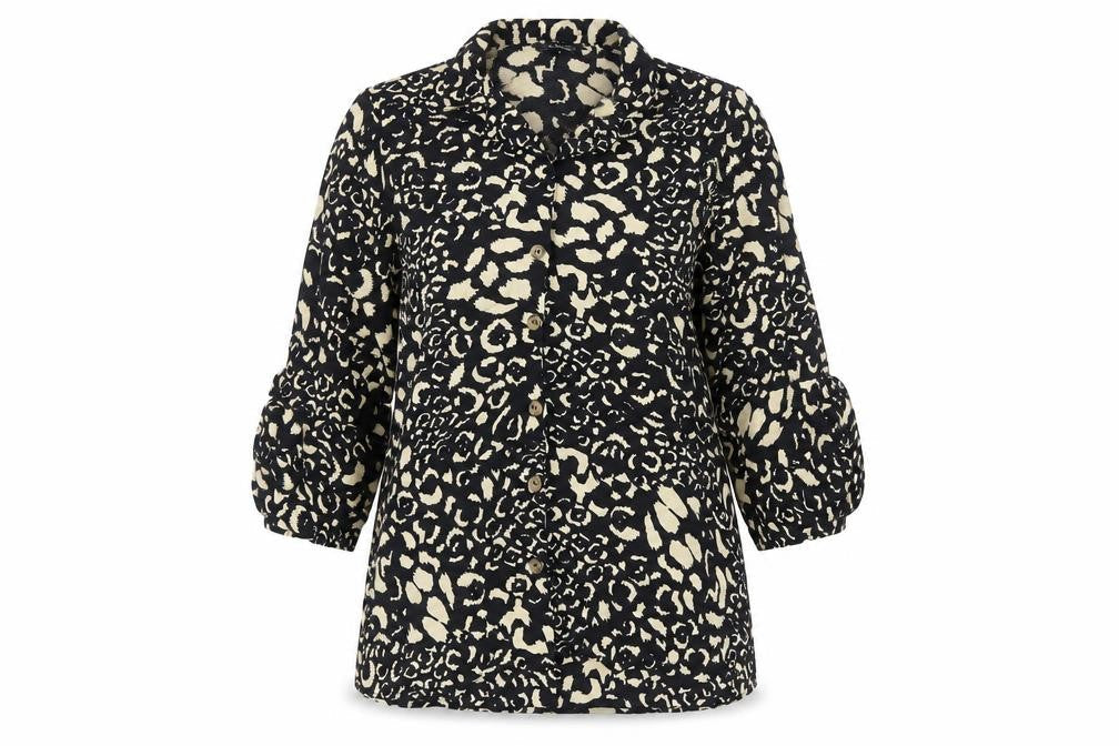 Zara Womens Multicoloured Animal Print Viscose Basic Button-Up Size XS Collared