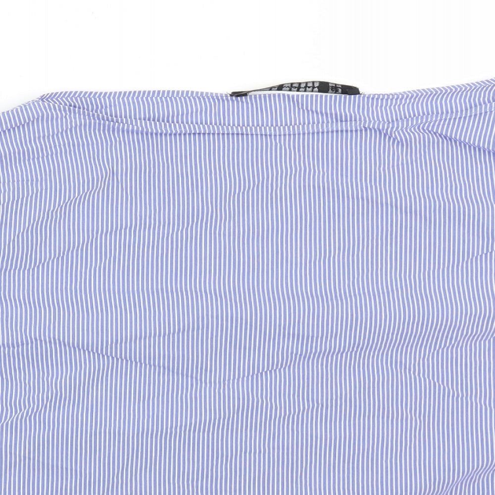 Zara Womens Multicoloured Striped Cotton Basic T-Shirt Size S Boat Neck