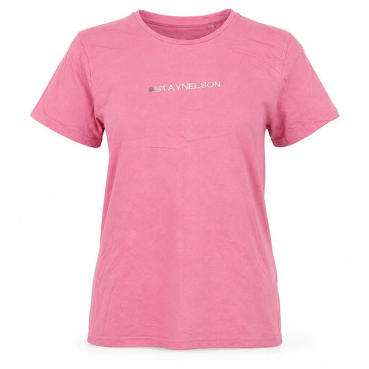 SF WOMEN Womens Pink  Cotton Basic T-Shirt Size XL Round Neck - #STAYNELSON