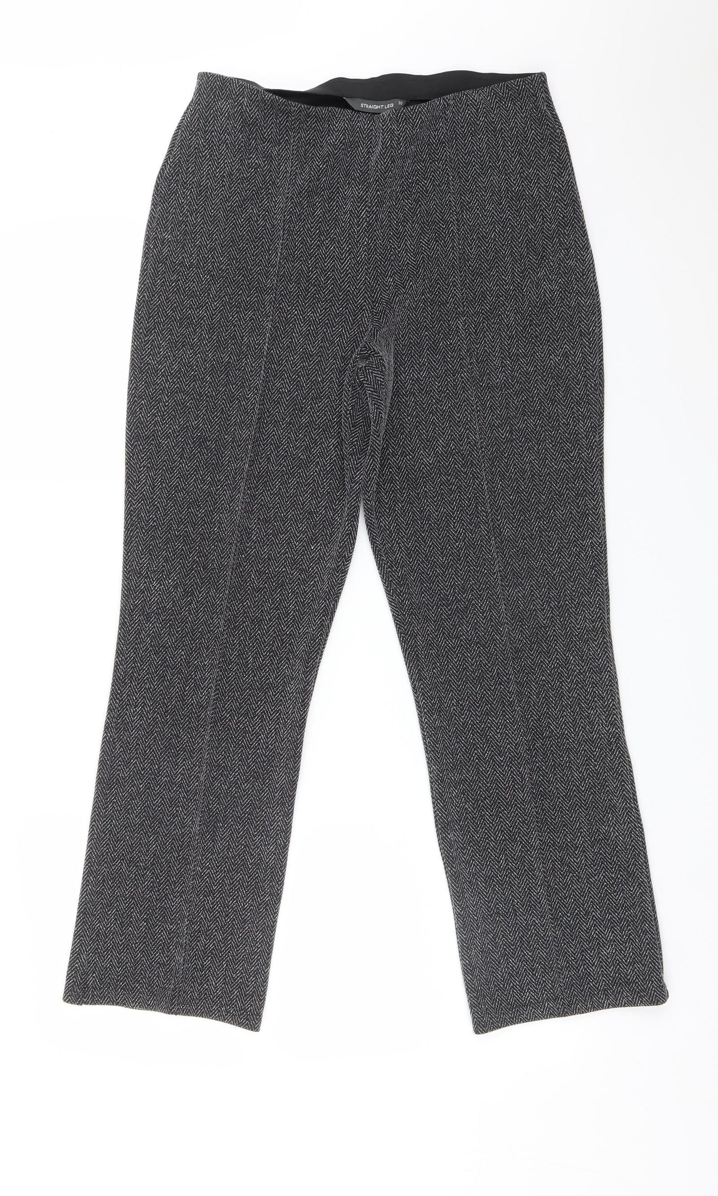 Preworn Womens Multicoloured Striped Polyester Trousers  Size 10 L29 in Regular