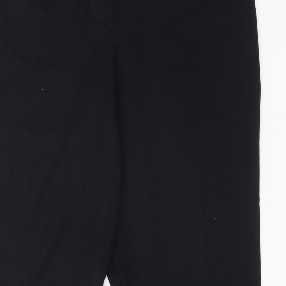 M&S Womens Black  Viscose Trousers  Size 10 L28 in Regular
