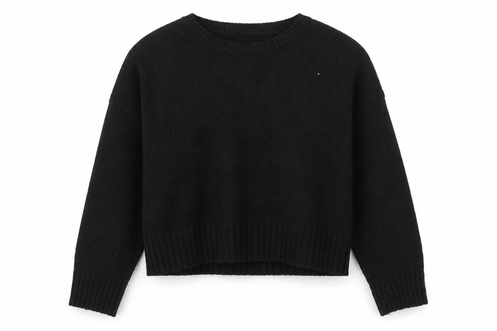 New Look Womens Black  Acrylic Pullover Sweatshirt Size L