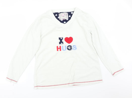Love To Dream Womens White Solid Polyester  Pyjama Top Size 18   - I <3 HUGS