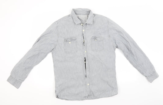 Preworn Mens Grey    Button-Up  Collared
