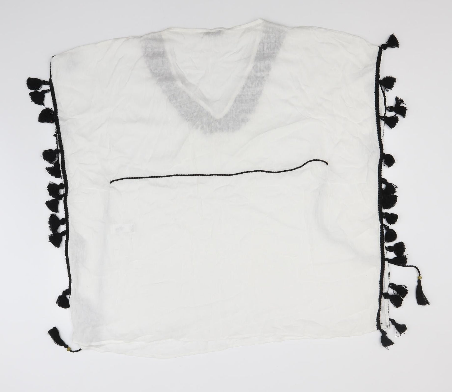 Papaya Womens White  Viscose Basic T-Shirt Size S Round Neck