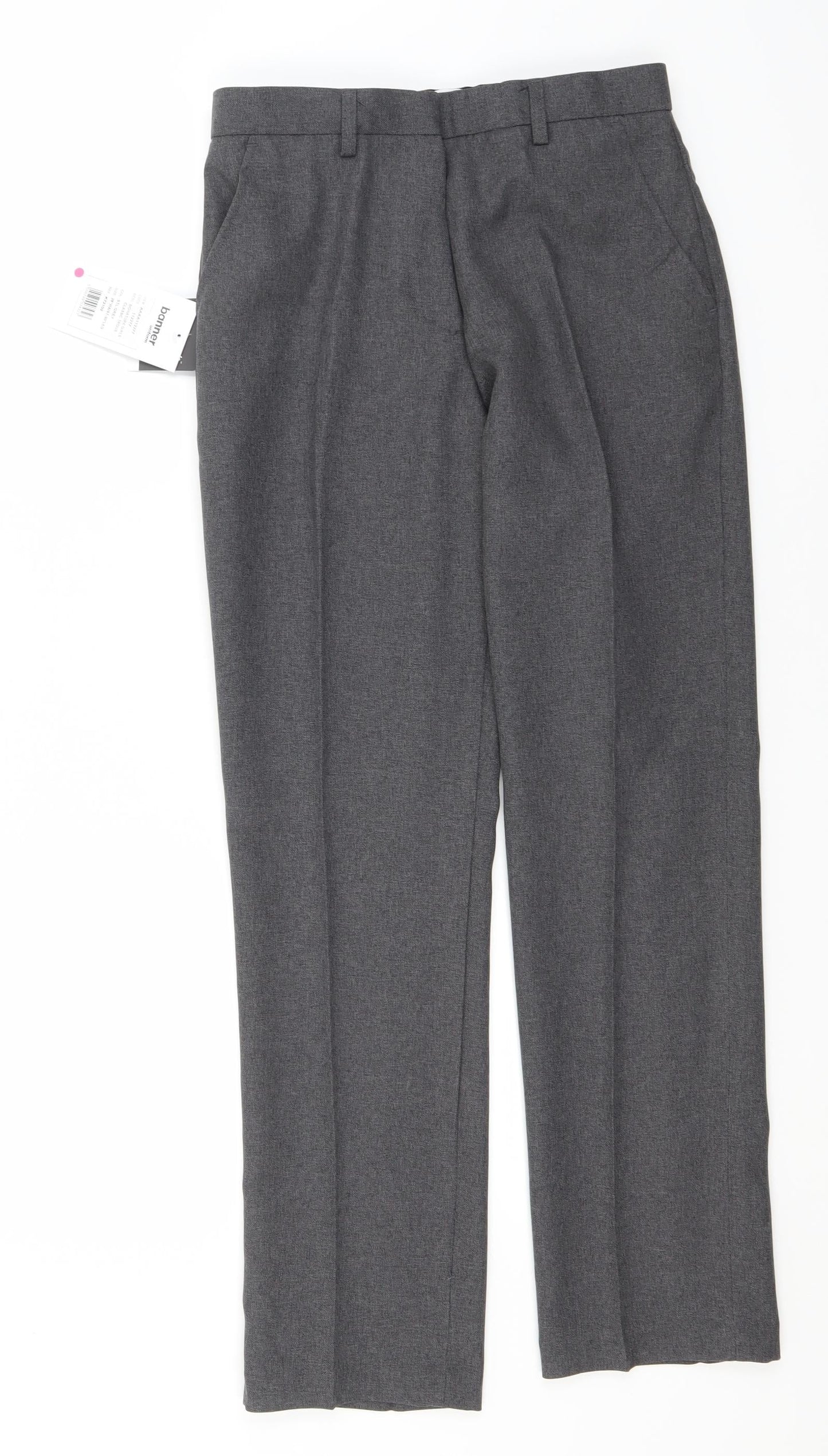 Signature Womens Grey  Polyester Trousers  Size 28 in L30 in Regular