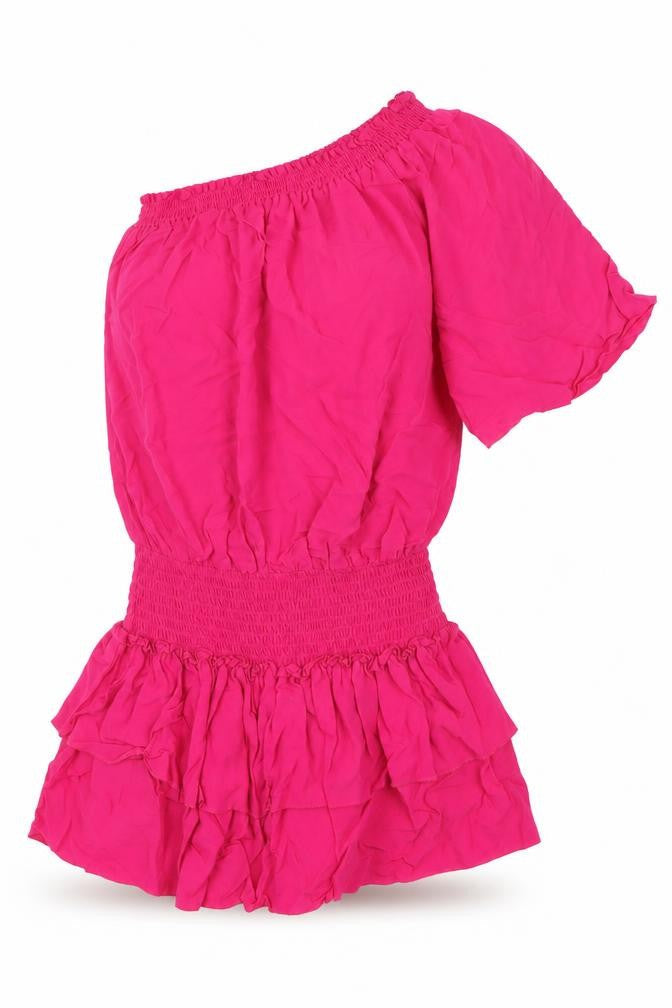 Buffalo Womens Pink  Viscose Fit & Flare  Size 10  One Shoulder