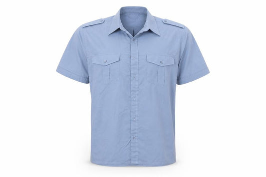Easy Mens Blue  Polyester  Button-Up Size M Collared