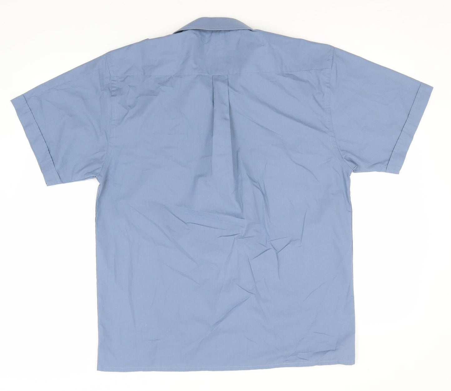 Easy Mens Blue  Polyester  Button-Up Size M Collared