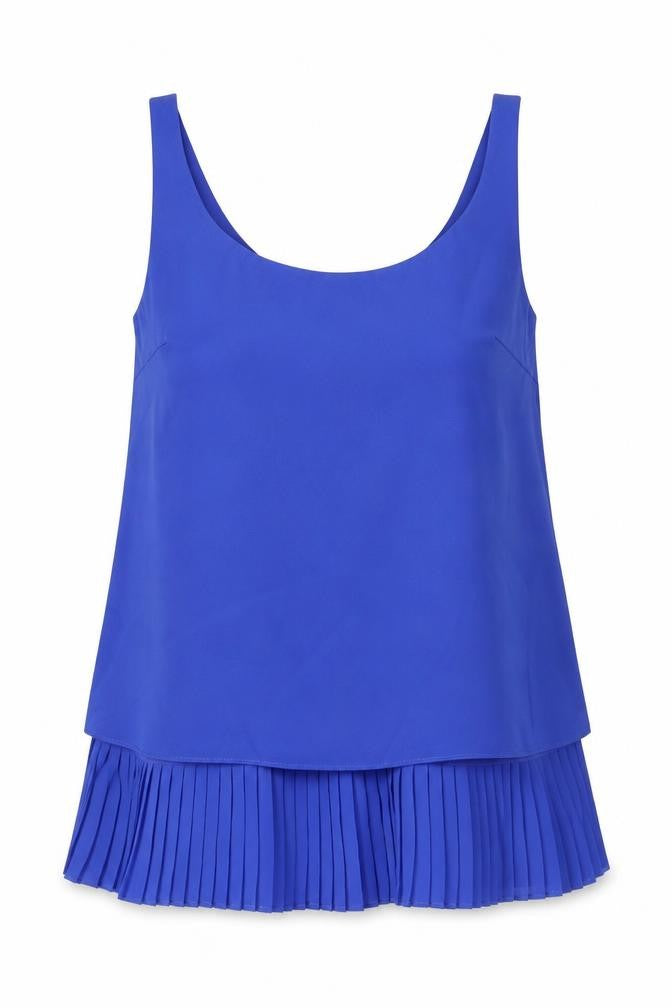 Lauren Womens Blue  Polyester Basic Tank Size 4 Round Neck