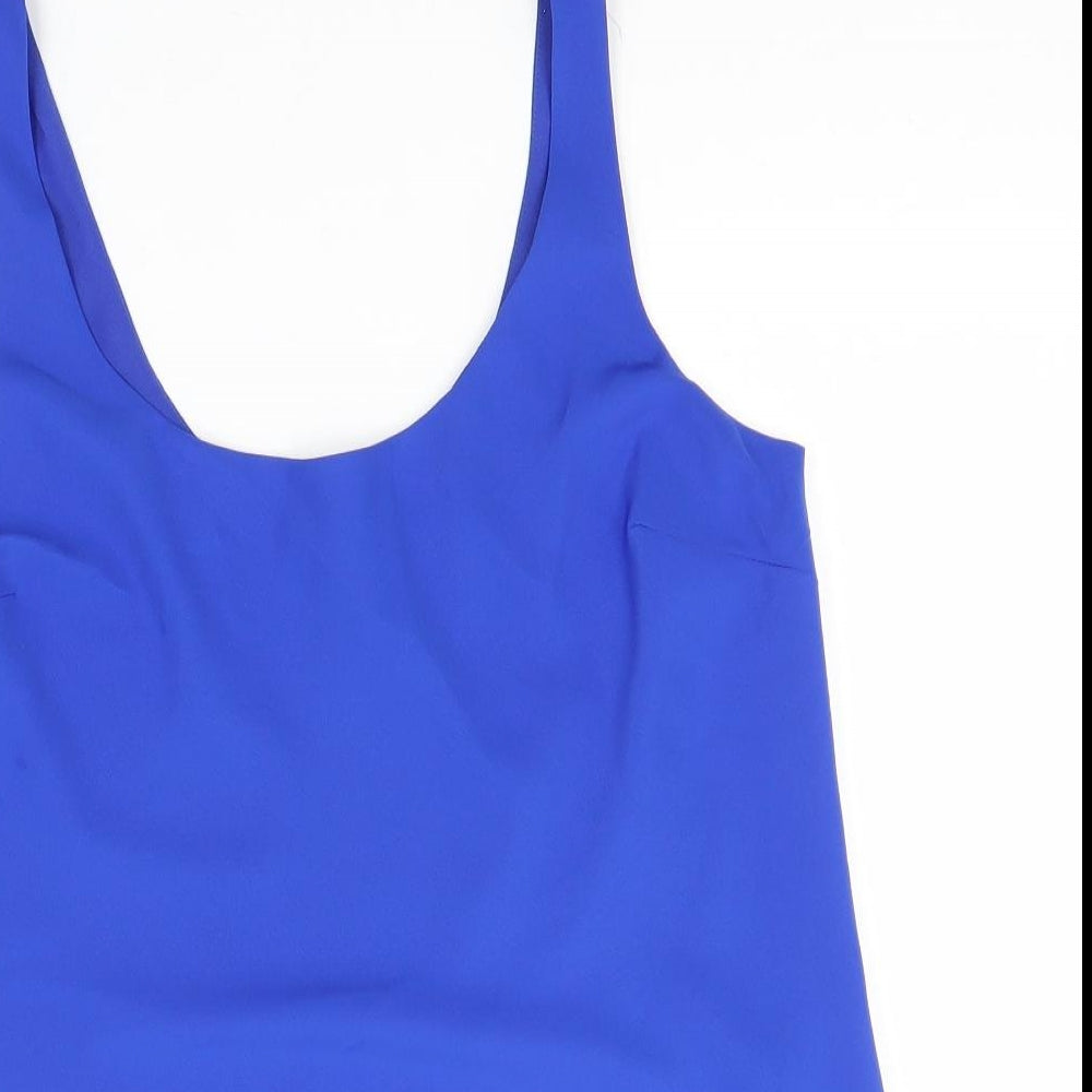 Lauren Womens Blue  Polyester Basic Tank Size 4 Round Neck