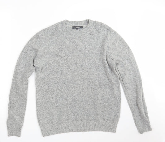 Studio Womens Grey Round Neck  Acrylic Pullover Jumper Size 12