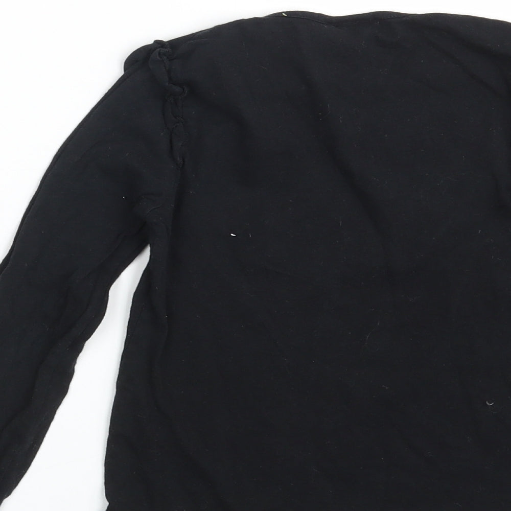Disney Girls Black  100% Cotton Basic T-Shirt Size 8 Years Round Neck  - Minnie Mouse