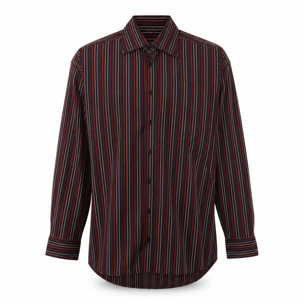 Ben Sherman Mens Multicoloured Striped Cotton  Button-Up Size 15 Collared Button
