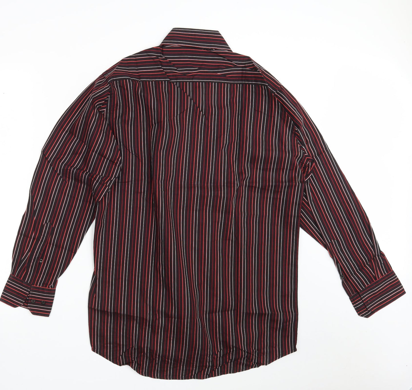 Ben Sherman Mens Multicoloured Striped Cotton  Button-Up Size 15 Collared Button