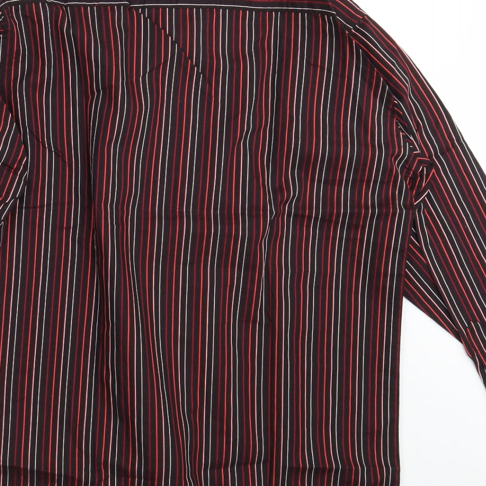 Ben Sherman Mens Multicoloured Striped Cotton  Button-Up Size 15 Collared Button