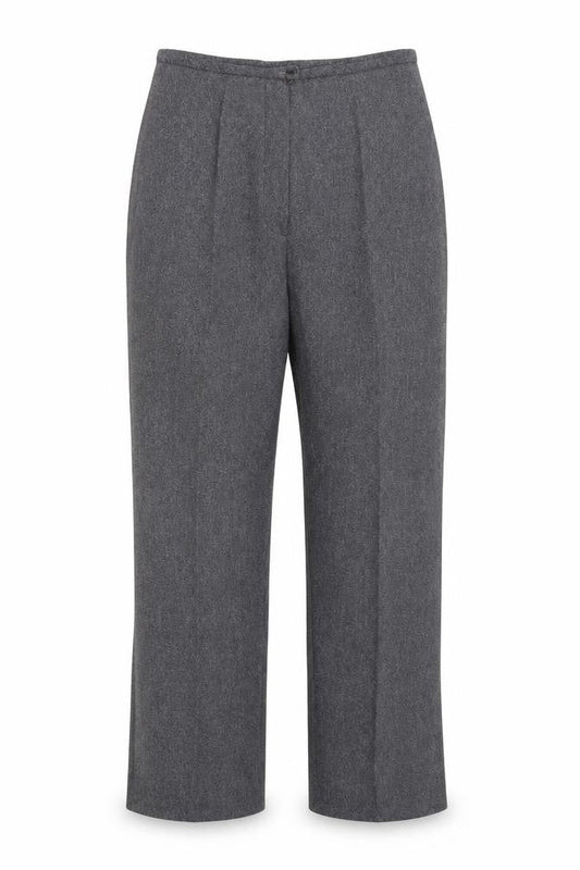 Preworn Womens Grey  Polyester Cropped Trousers Size 10 L25 in Regular Zip